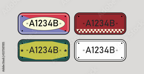 license plate vintage retro design