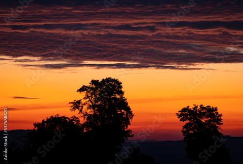 Fototapeta Naklejka Na Ścianę i Meble -  Fiery sunrise in autumn in Czech Moravia