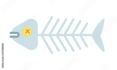 Fishbone - dead fish - fish skeleton - icon flat design