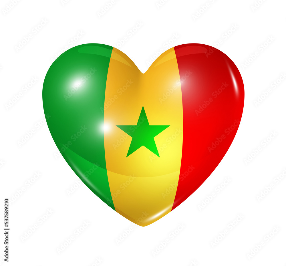 Love Senegal, heart flag icon Love Senegal, heart flag icon