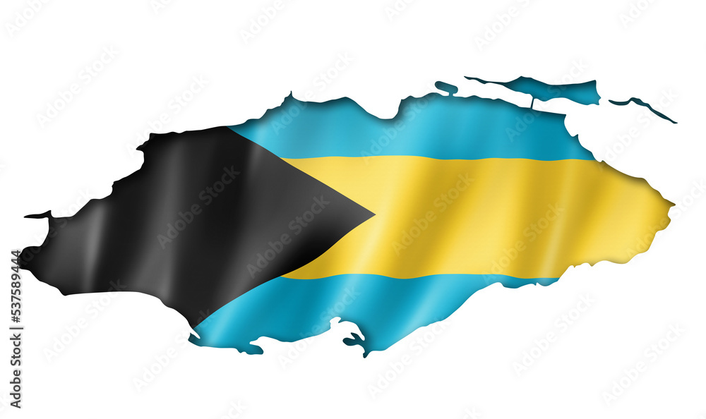 Obraz premium Bahamian flag map