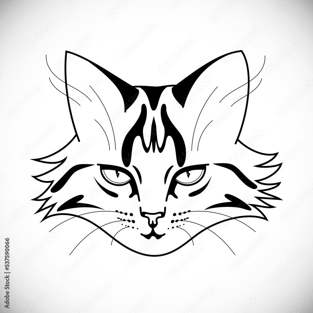Black outline striped cat Black outline striped cat
