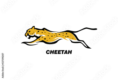 Illustration Vector graphic of Cheetah Fast Run. fit for Animal Wildlife Logo Design etc.
