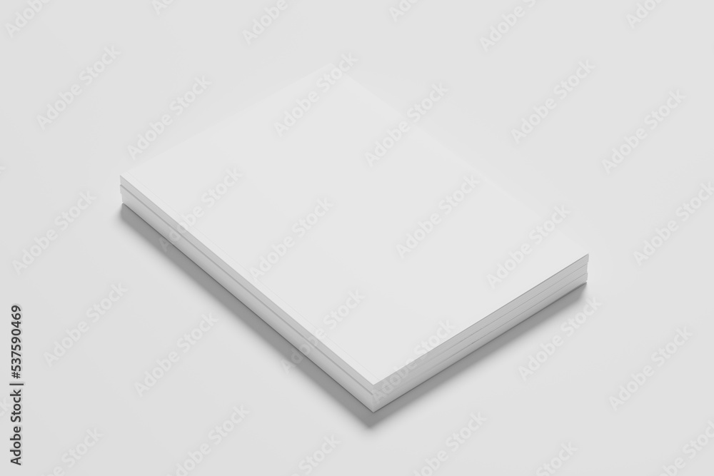 US Letter Size Magazine Brochure 3D Rendering White Blank Mockup US Letter Size Magazine Brochure 3D Rendering White Blank Mockup