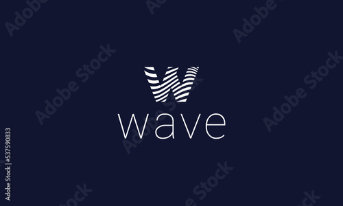 Letter W creative wave technological modern logo 