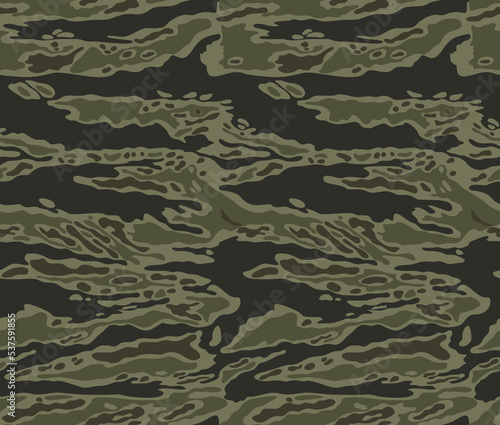 Army camouflage pattern vector seamless background, military uniform texture disguise.