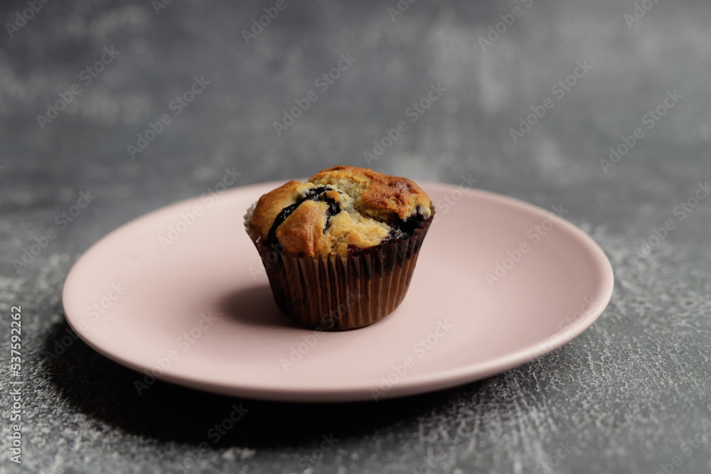 rustic cupcake on pink plate rustic cupcake on pink plate