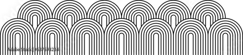 Mid century modern decorative black line border