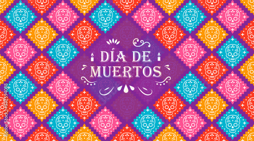 Fondo textura de papel picado del día de muertos
