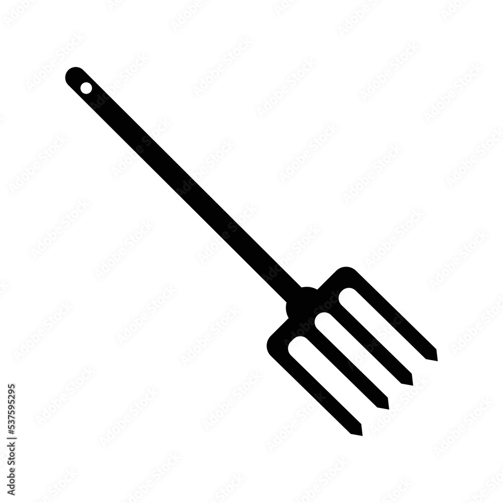 Garden fork tool pitch icon | Black Vector illustration | Garden fork tool pitch icon | Black Vector illustration |