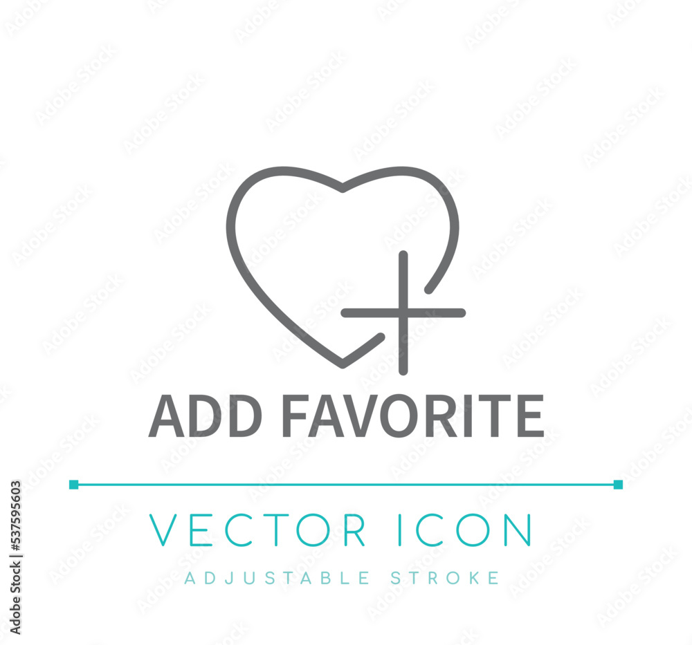 Add Favorite Line Icon Add Favorite Line Icon