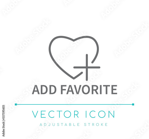 Add Favorite Line Icon