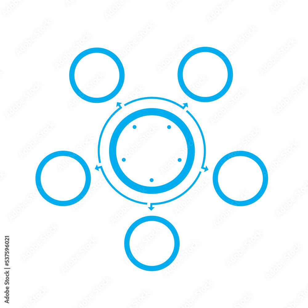 Infographic template monochrome isolated for five positions Infographic template monochrome isolated for five positions