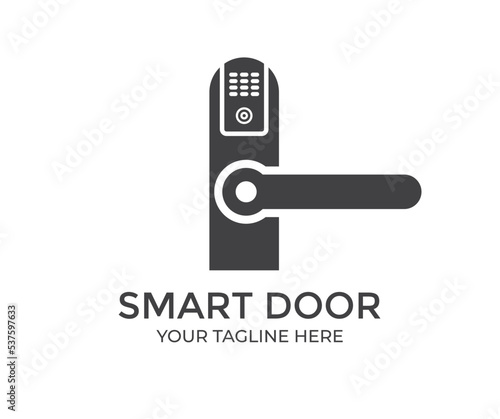 Smart lock icon for unlock door and open logo design. Concept of using smart electronic locks with keyless access vector design and illustration.
