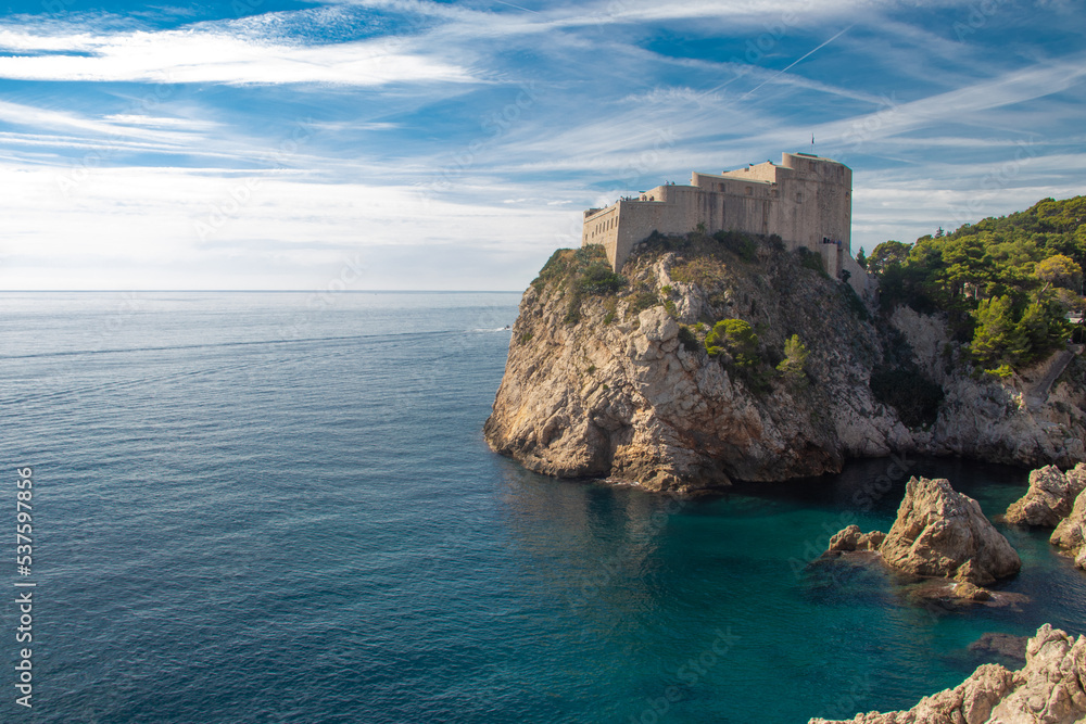 Dubrovnik old city and fortress, city in Croatia (Hrvatska), location where TV show Game of Thrones was recorded