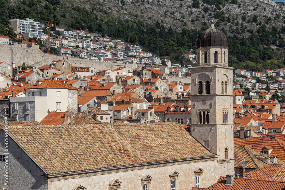 Dubrovnik old city and fortress, city in Croatia (Hrvatska), location where TV show Game of Thrones was recorded
