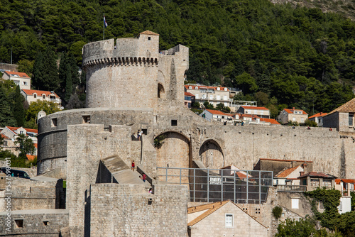Dubrovnik old walls of the city and fortress, city in Croatia (Hrvatska), location where TV show Game of Thrones was recorded
