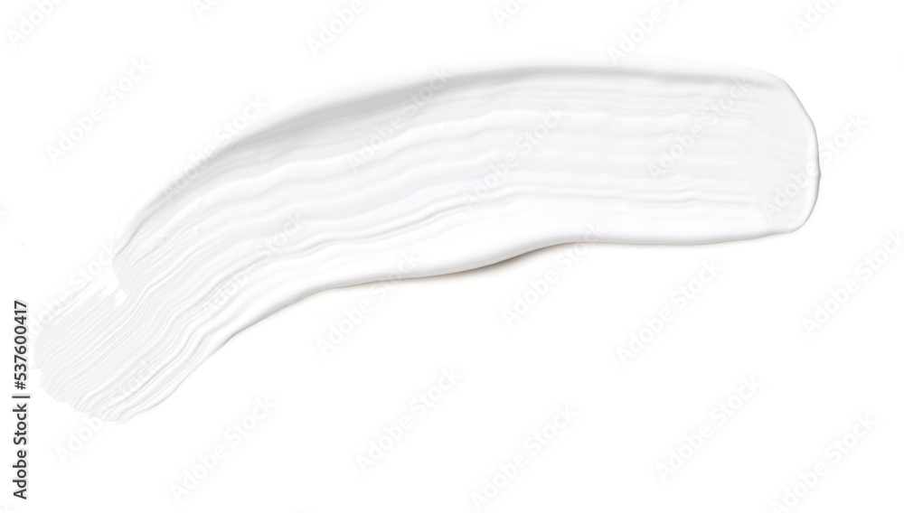 white acrylic paint brush stroke, isolated design element
