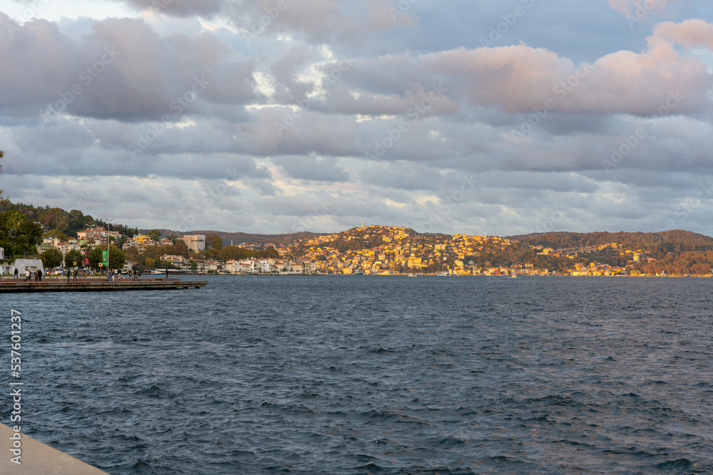 Bosphorus in the evening in autumn. Istanbul Turkey. September 12 2022. Bosphorus in the evening in autumn. Istanbul Turkey. September 12 2022.