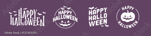 Happy Halloween lettering. Holiday lettering for banner, poster, greeting card or party invitation. Vector illustration.