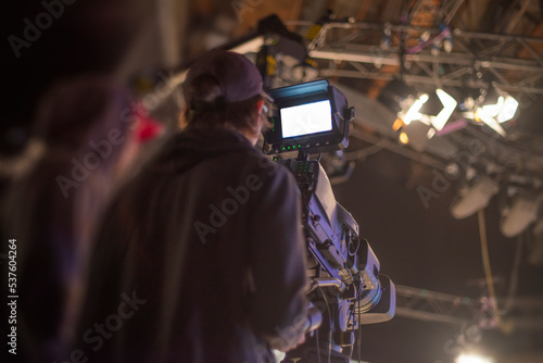 cameraman on the set of a TV show