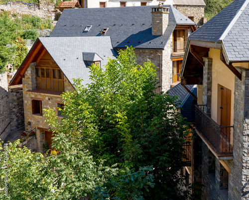 traditional Spanish mountain dwellings, Pyrenees mountains, Spain