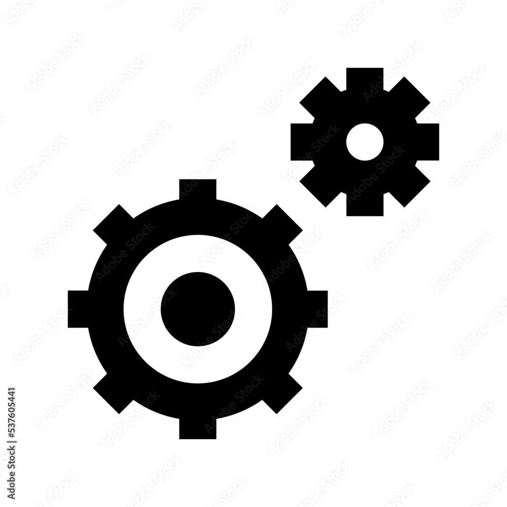 Cogs Flat Vector Icon