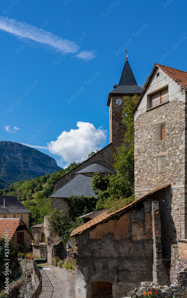 traditional Spanish mountain dwellings, Pyrenees mountains, Spain traditional Spanish mountain dwellings, Pyrenees mountains, Spain