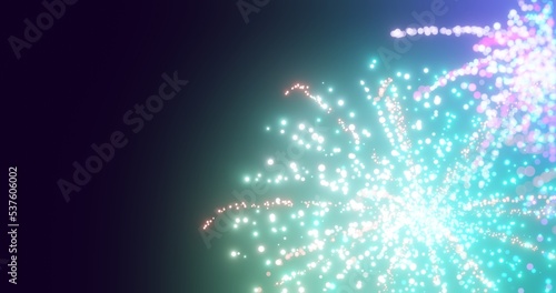 Fototapeta Abstract pattern of colorful bokeh fireworks lights 3d render