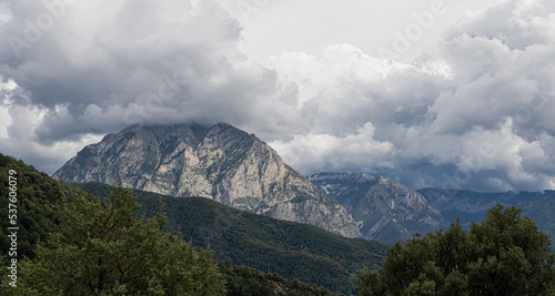 magnificent view of cloud topped Spanish Pyrenees mountains © Martin