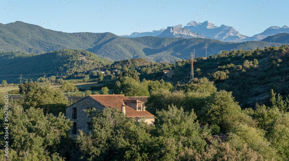 magnificent view of Spanish Pyrenees mountains
