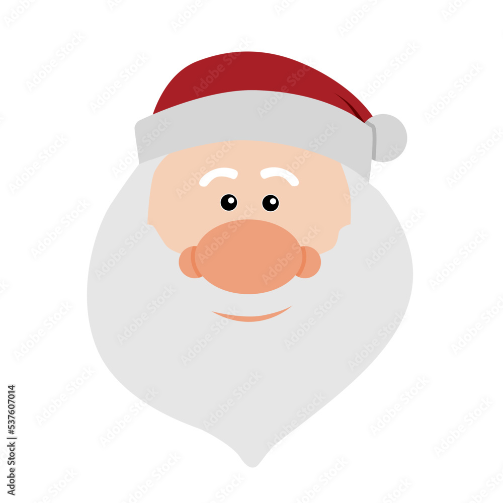 Cute Santa Claus head in Flat design vector Illustration Cute Santa Claus head in Flat design vector Illustration