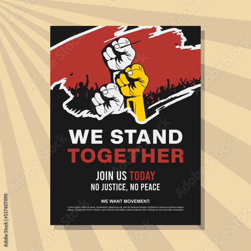 Protest Flyer Template, Demonstration Poster. No Justice No Peace