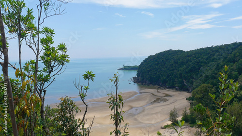Amazing view of a bay and a beach in Borneo Island, Malaysia