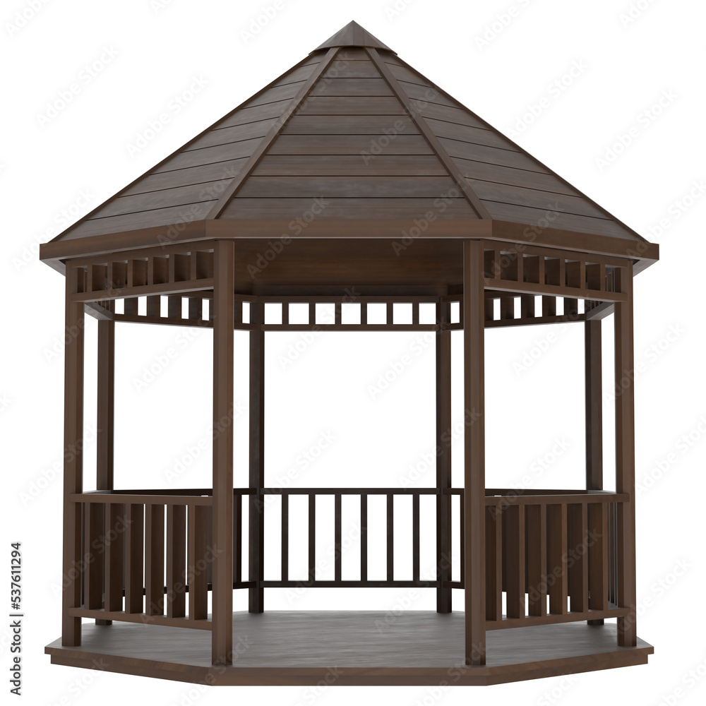 Obraz premium 3d rendering illustration of a kiosk pavilion gazebo