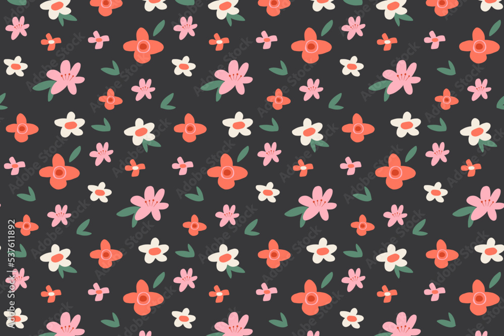 bright floral pattern for textiles and design. vector seamless illustration of colorful flowers.Cute floral pattern. bright floral pattern for textiles and design. vector seamless illustration of colorful flowers.Cute floral pattern.