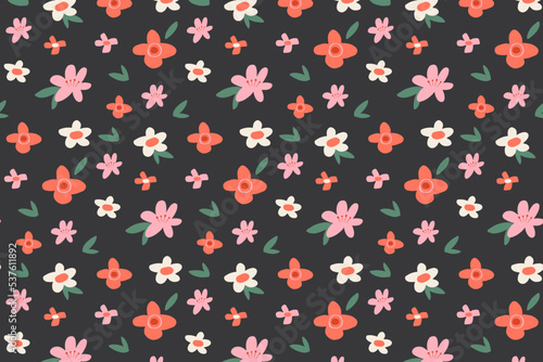 bright floral pattern for textiles and design. vector seamless illustration of colorful flowers.Cute floral pattern.