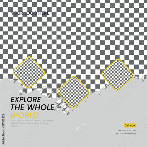 Travel holiday vacation Instagram post design template