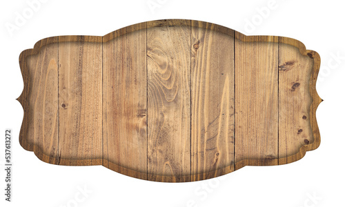 Wooden sign , light wood isolated on white background