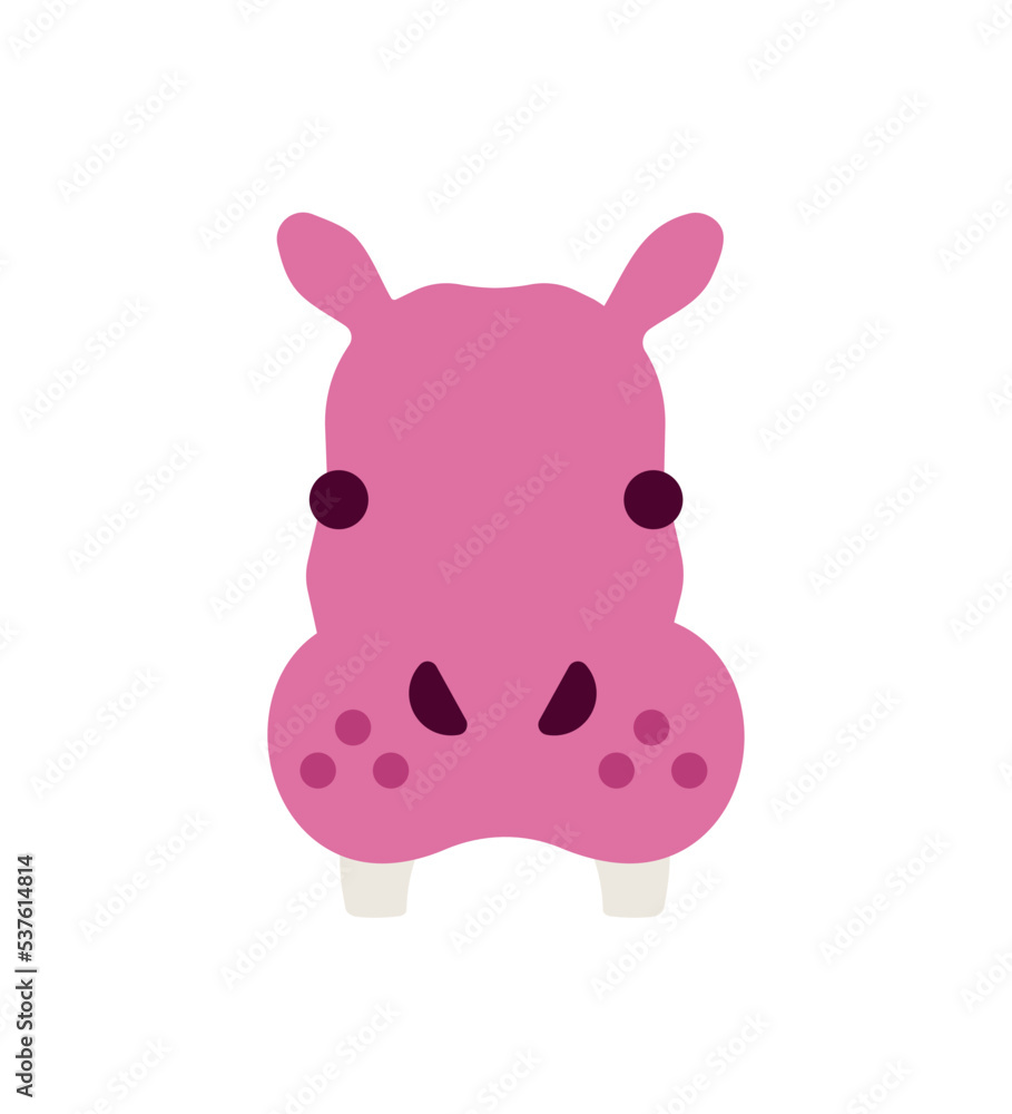 hippo head - hippopotamus - africa animal - Icon flat design hippo head - hippopotamus - africa animal - Icon flat design