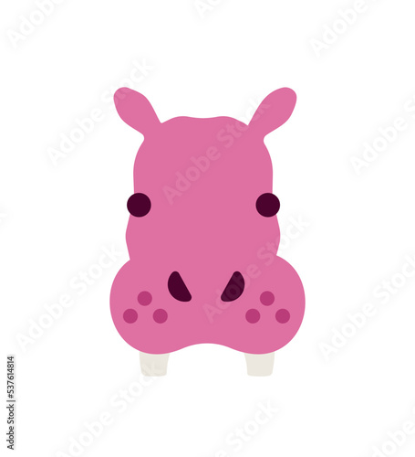 hippo head - hippopotamus - africa animal - Icon flat design 