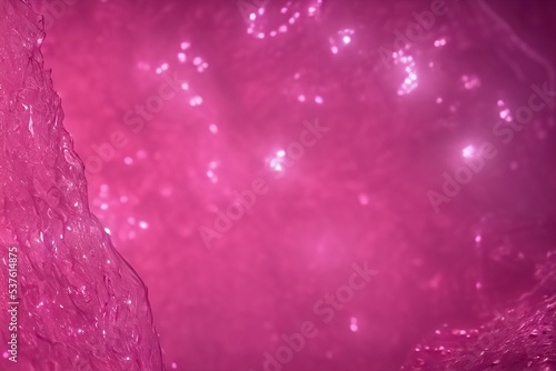 pink abstract fashion background with water drops or clear diamonds. cosmetics product presentation. 3d rendering illustration.