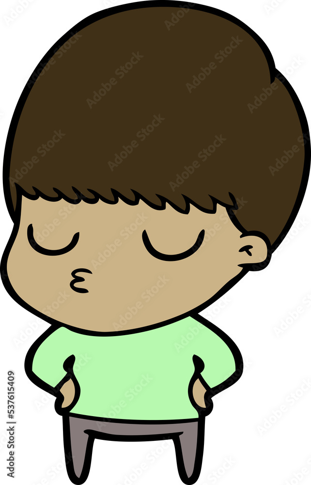 cartoon calm boy cartoon calm boy