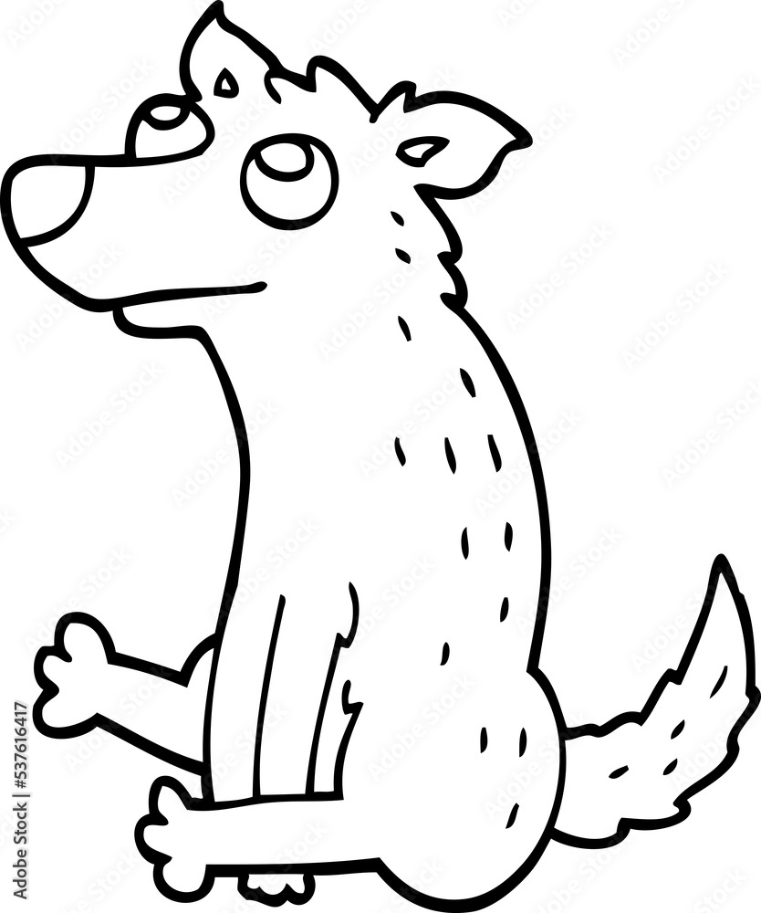 line drawing cartoon dog sitting line drawing cartoon dog sitting