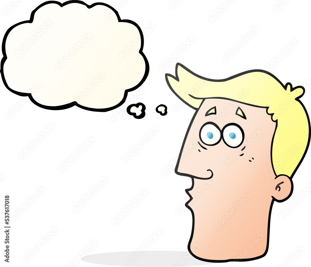 freehand drawn thought bubble cartoon male face freehand drawn thought bubble cartoon male face