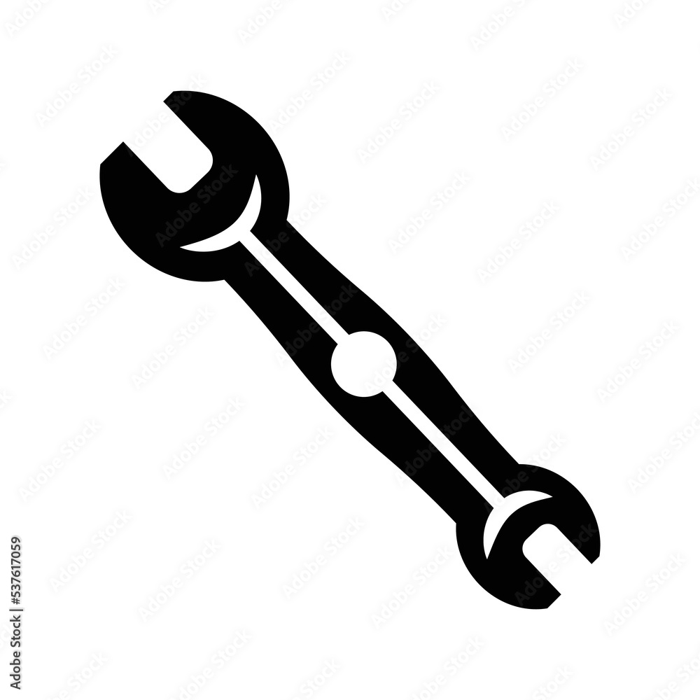 Spanner wrench mechanical tool icon | Black Vector illustration | Spanner wrench mechanical tool icon | Black Vector illustration |