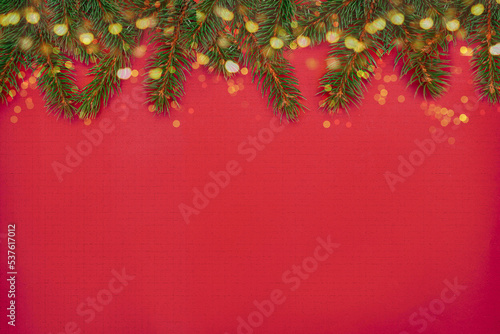 Christmas and New Year background.  Christmas card. Christmas lights. Merry Christmas and Happy New Year. Banner.