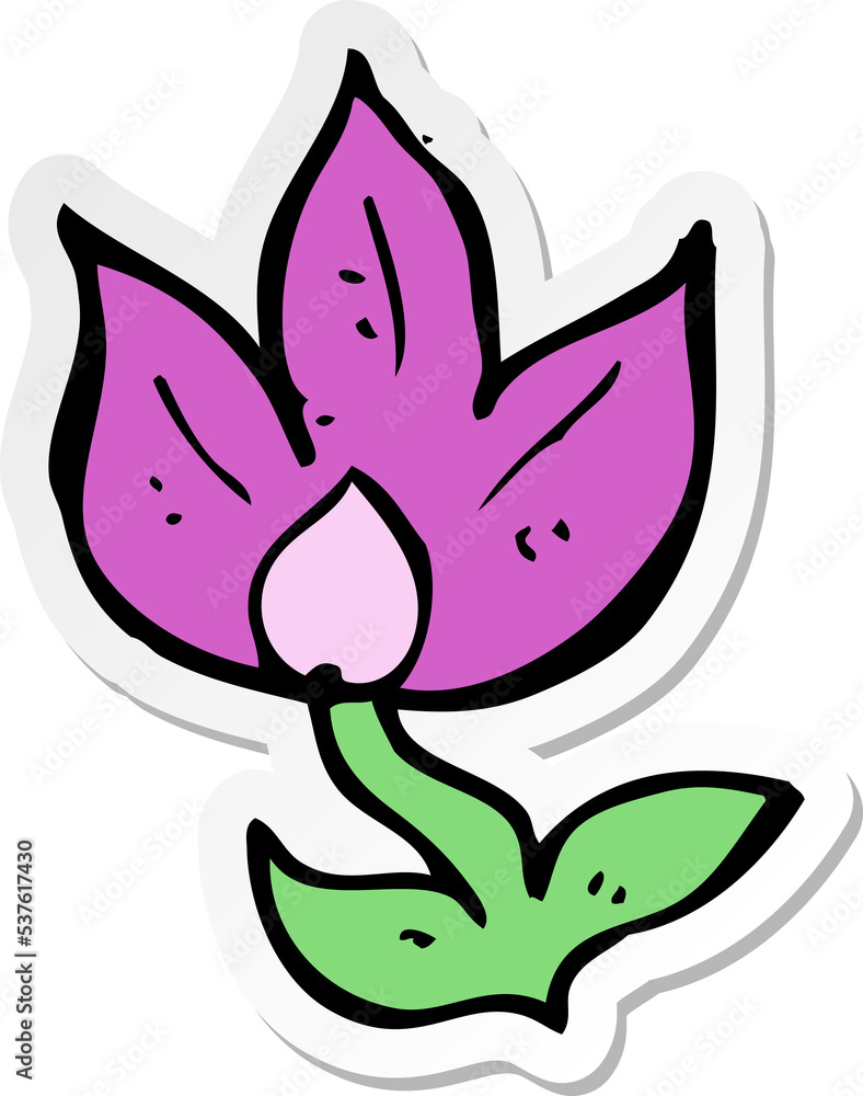 sticker of a cartoon flower sticker of a cartoon flower