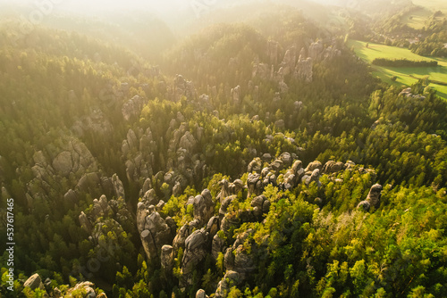 Quadro em tela Remains of rock city in Adrspach Rocks, part of Adrspach-Teplice landscape park in Broumov Highlands region of Czech Republic