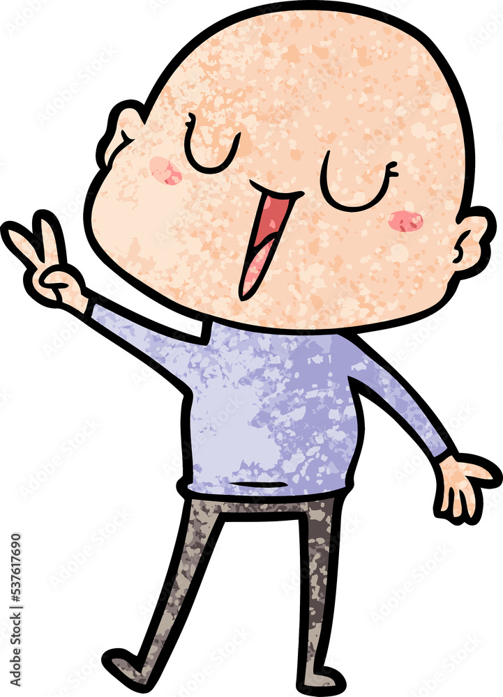 happy cartoon bald man happy cartoon bald man